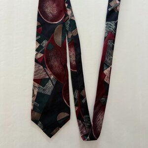 Pierre Cardin All SILK Tie Vintage Geometric Print Good Condition